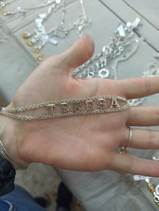 Pulsera plata nombre TERESA