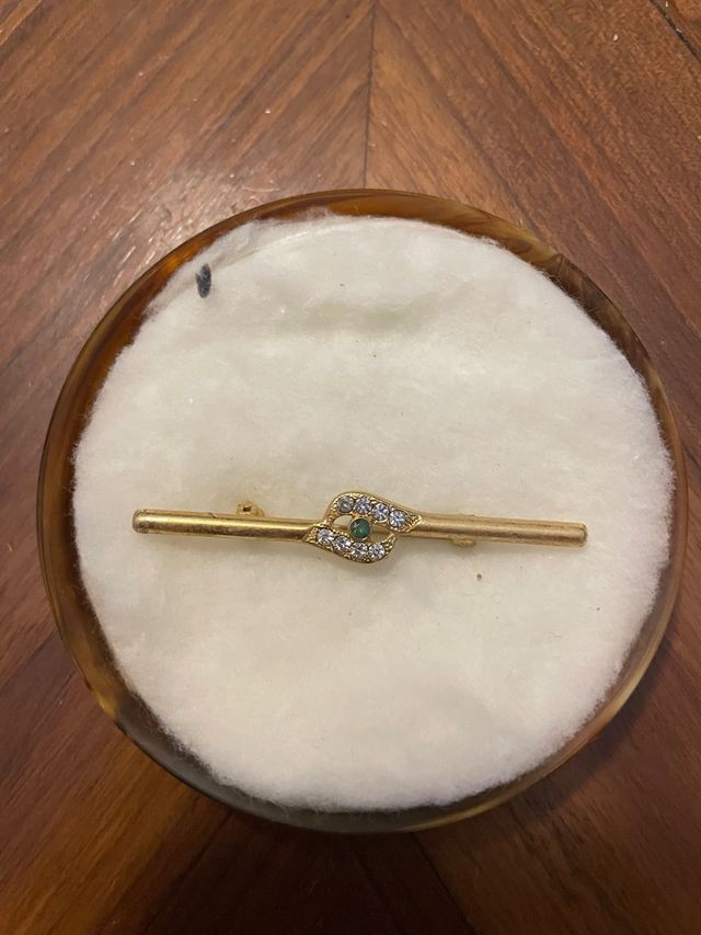 Spilla vintage oro e verde
