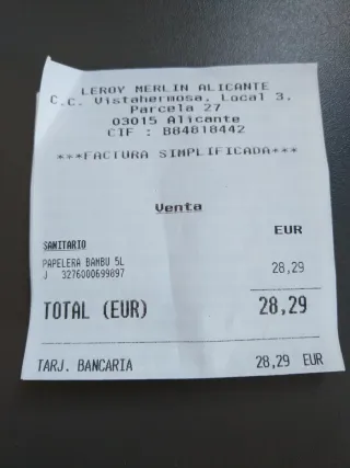 Papelera bambú con tapa metal