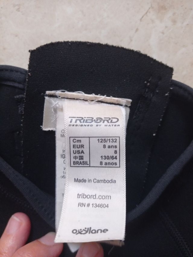 Neopreno infantil Tribord - Talla XS. Talla 8 años