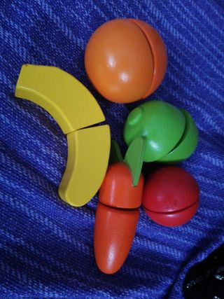 Juguete frutas madera - bebés