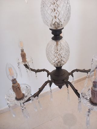 Elegante lámpara de araña de cristal