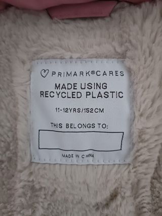 Abrigo rosa niña Primark - 11-12 años