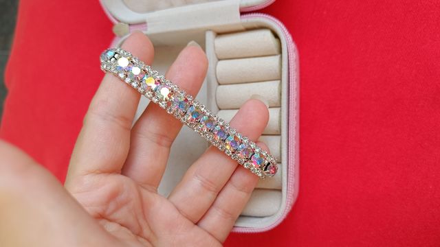 Pulsera Plata Brillantes Iridiscentes