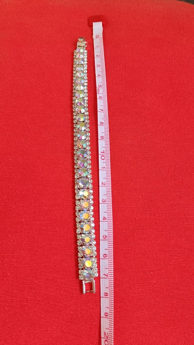 Pulsera Plata Brillantes Iridiscentes