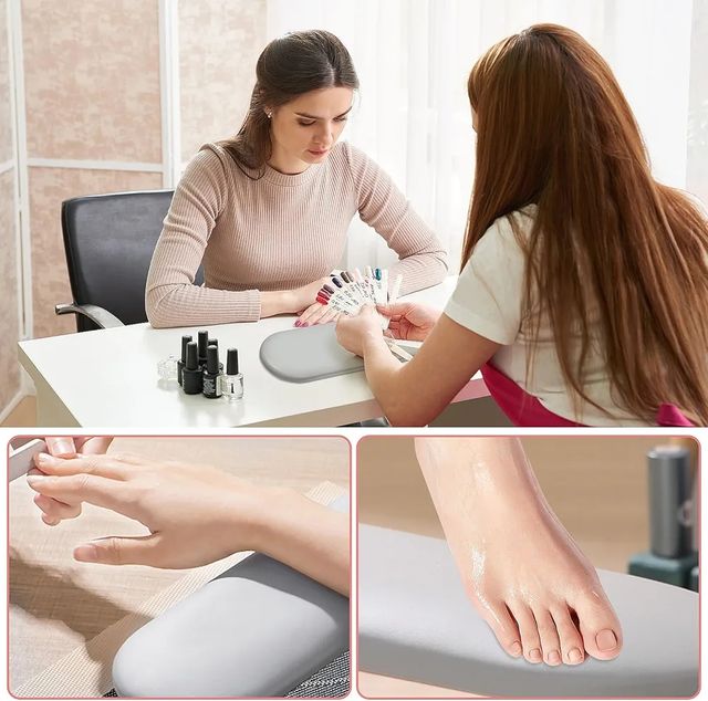 Reposamanos manicura gris