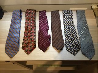 6 Corbatas seda natural vintage.