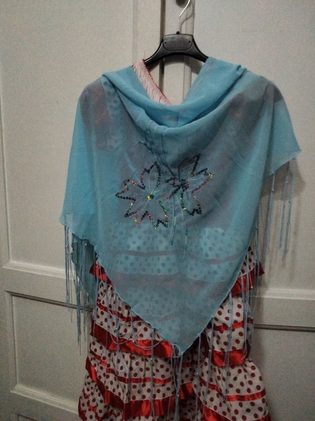 Traje Flamenca niña rojo-blanco