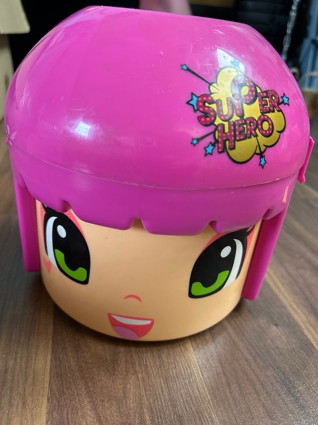 4 Pinypon Super Hero + cabeza contenedor