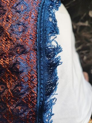 Colcha vintage china azu