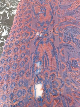 Colcha vintage china azu