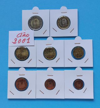 Monedas EURO 8 valores ESPAÑA 2001.