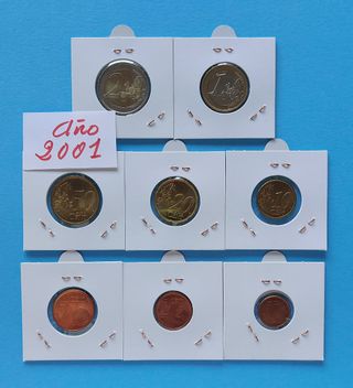Monedas EURO 8 valores ESPAÑA 2001.