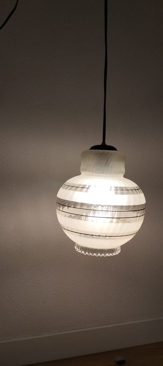 Lámpara vintage cristal blanco-dorado