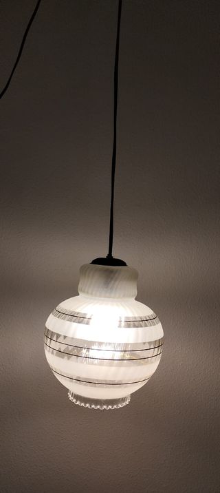Lámpara vintage cristal blanco-dorado
