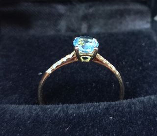 Anillo compromiso oro azul 14K