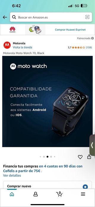 Motorola Moto Watch 70 Black