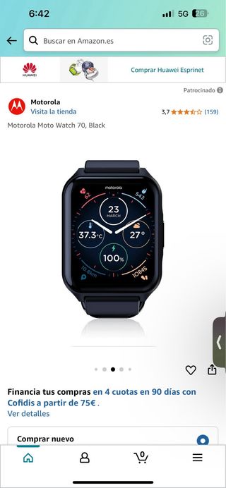 Motorola Moto Watch 70 Black