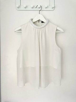 Blusa blanca tul boda talla S