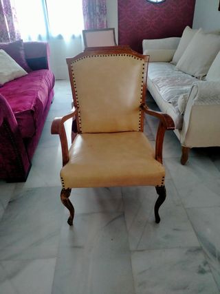 Sillón vintage de imitación cuero