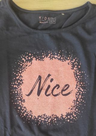 Camiseta niña manga larga - Rosa y Azul