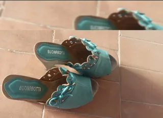 Zuecos verdes de Buonarotti, con plataforma/tacón