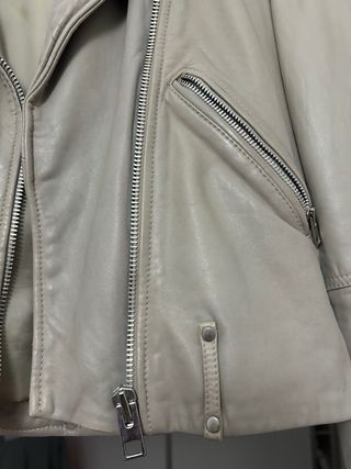 Cazadora Mango piel beige - Talla S