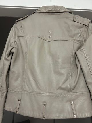 Cazadora Mango piel beige - Talla S