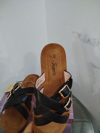 Ciabatte Jomix nere marroni n.38