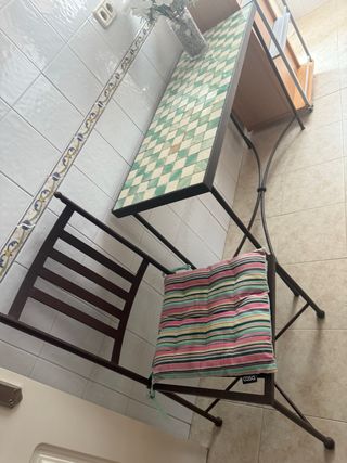 Tavolo mosaico vintage - ferro e ceramica