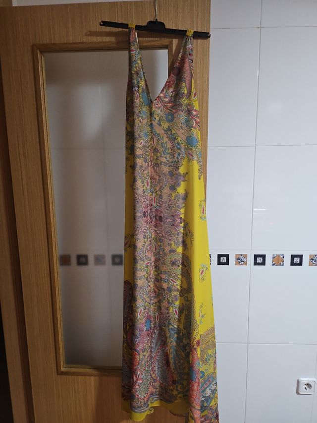 Vestido largo gasa multicolor