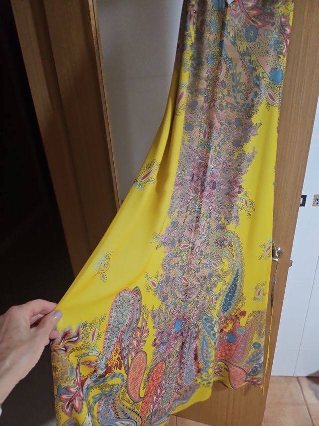 Vestido largo gasa multicolor