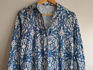 Vestido camisero azul blanco - Talla L