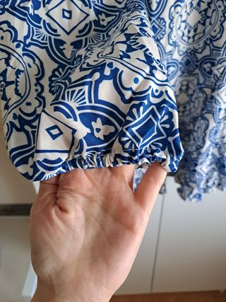 Vestido camisero azul blanco - Talla L