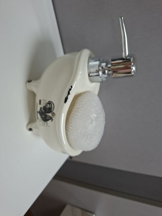 Dosificador jabon cerámica blanco