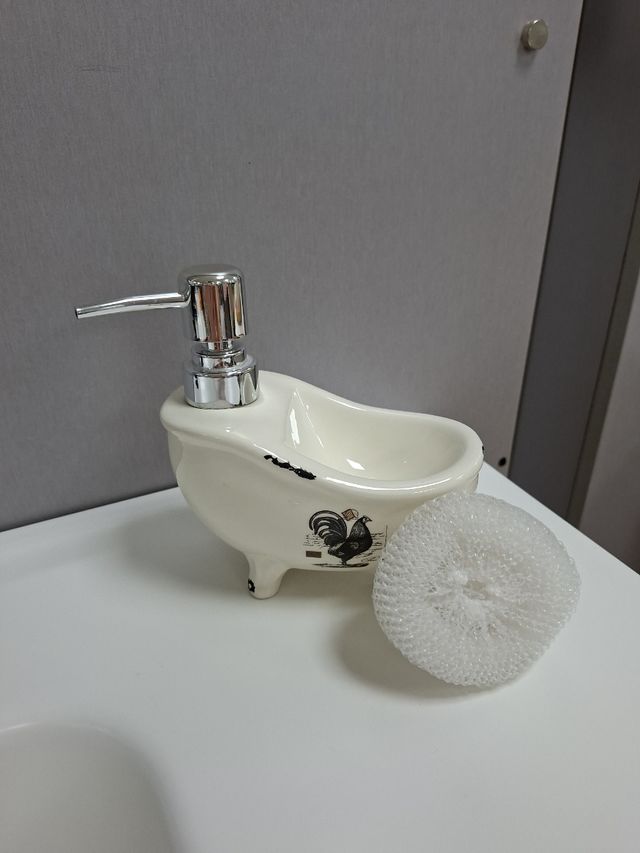 Dosificador jabon cerámica blanco