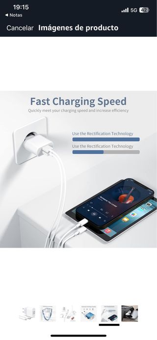 Cargador iPhone 2 USB + Cable