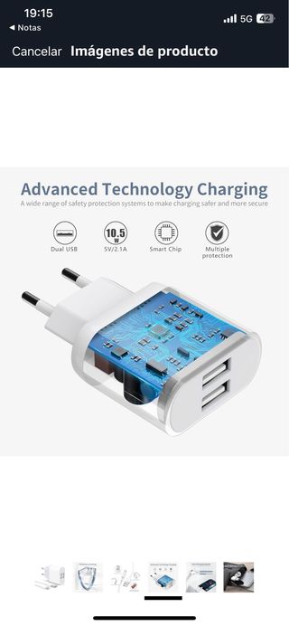 Cargador iPhone 2 USB + Cable