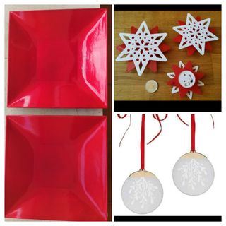 Lote navidad: platos, estrellas, colgante luminoso