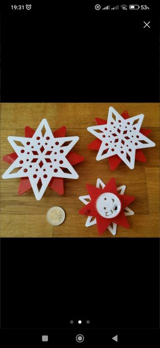 Lote navidad: platos, estrellas, colgante luminoso