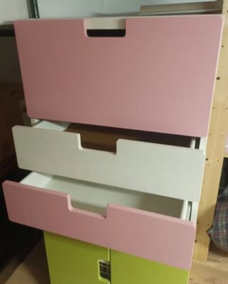 Cajonera juvenil - Rosa,  Verde  y Blanco