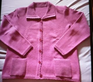 Chaqueta rosa de punto