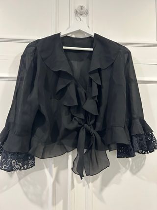 Blusa negra encaje - Talla única