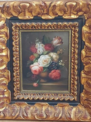 Dos óleos antiguos con marcos dorados