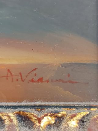 Dos óleos antiguos con marcos dorados