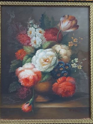 Dos óleos antiguos con marcos dorados