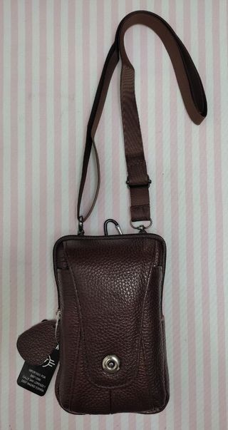 NOVEDAD! BOLSO PIEL MARRON PARA MOVIL. RIÑONERA