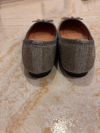 Bailarinas plateadas brillantes talla 40