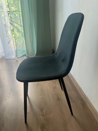 4 Sillas Comedor - Tela Azul