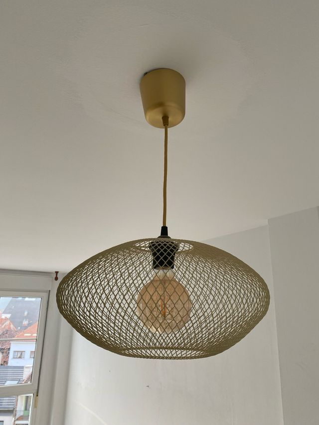 Lámpara techo dorada metal